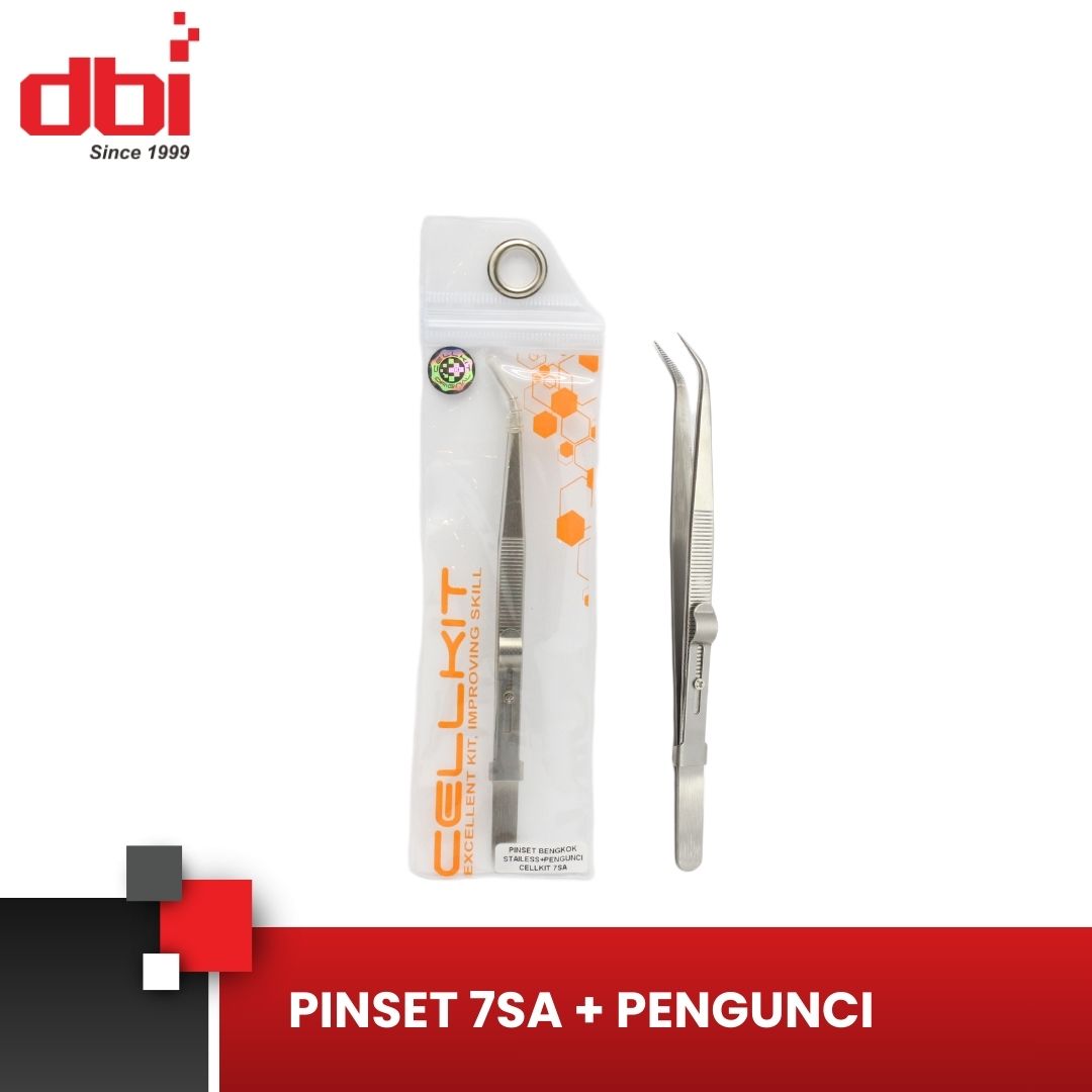 PINSET BENGKOK STAINLESS + PENGUNCI CELLKIT 7SA