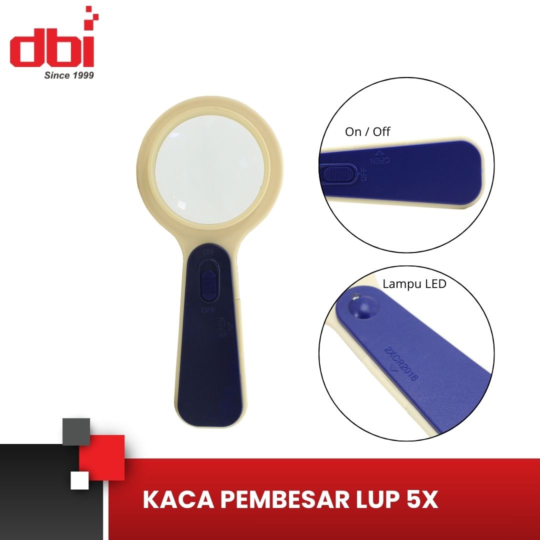 KACA PEMBESAR + LAMPU LED MINI 5X (LUP) - Gambar 2