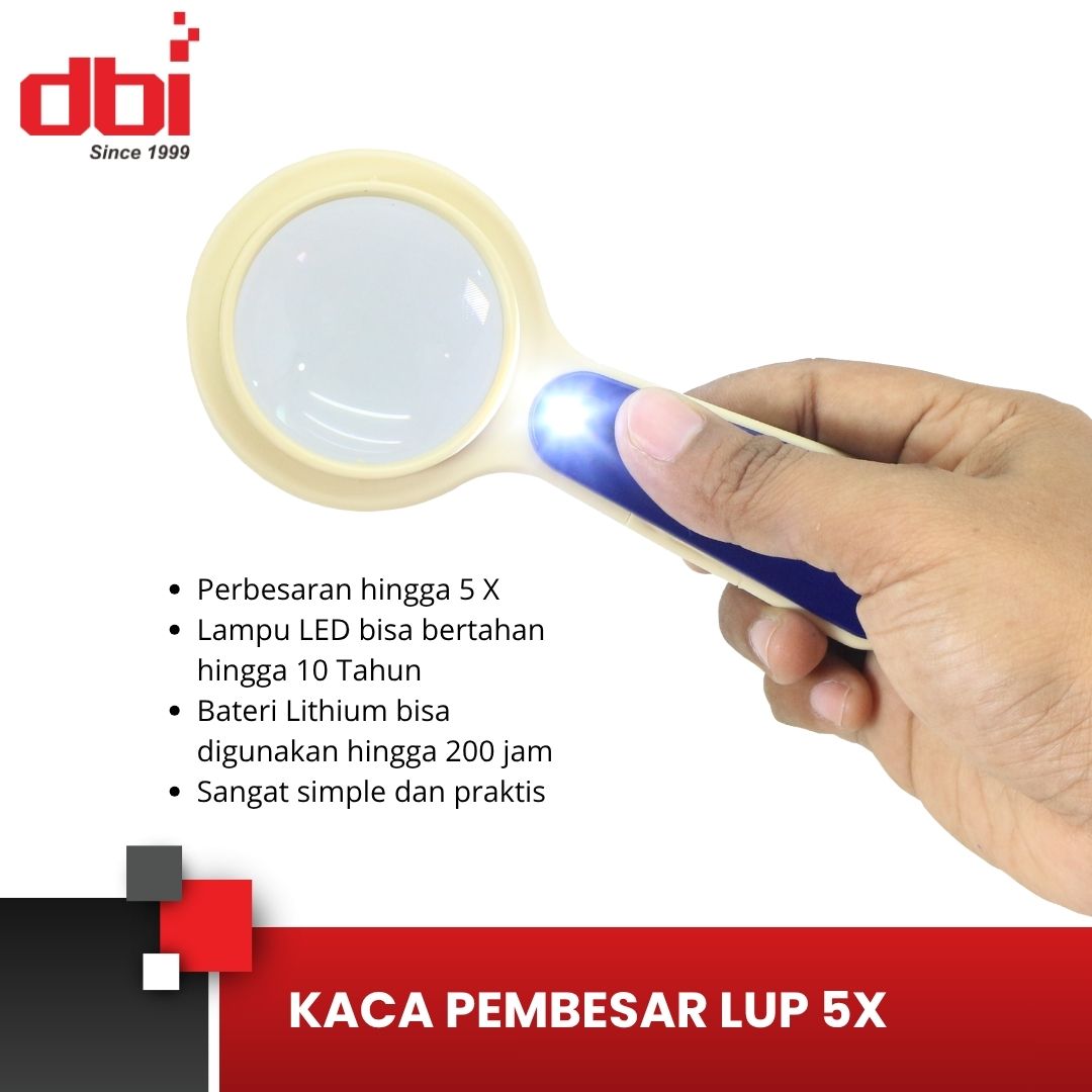 KACA PEMBESAR + LAMPU LED MINI 5X (LUP) - Gambar 3