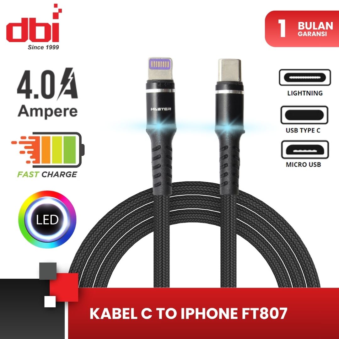 KABEL DATA C - IPHONE LED MASTER FT807