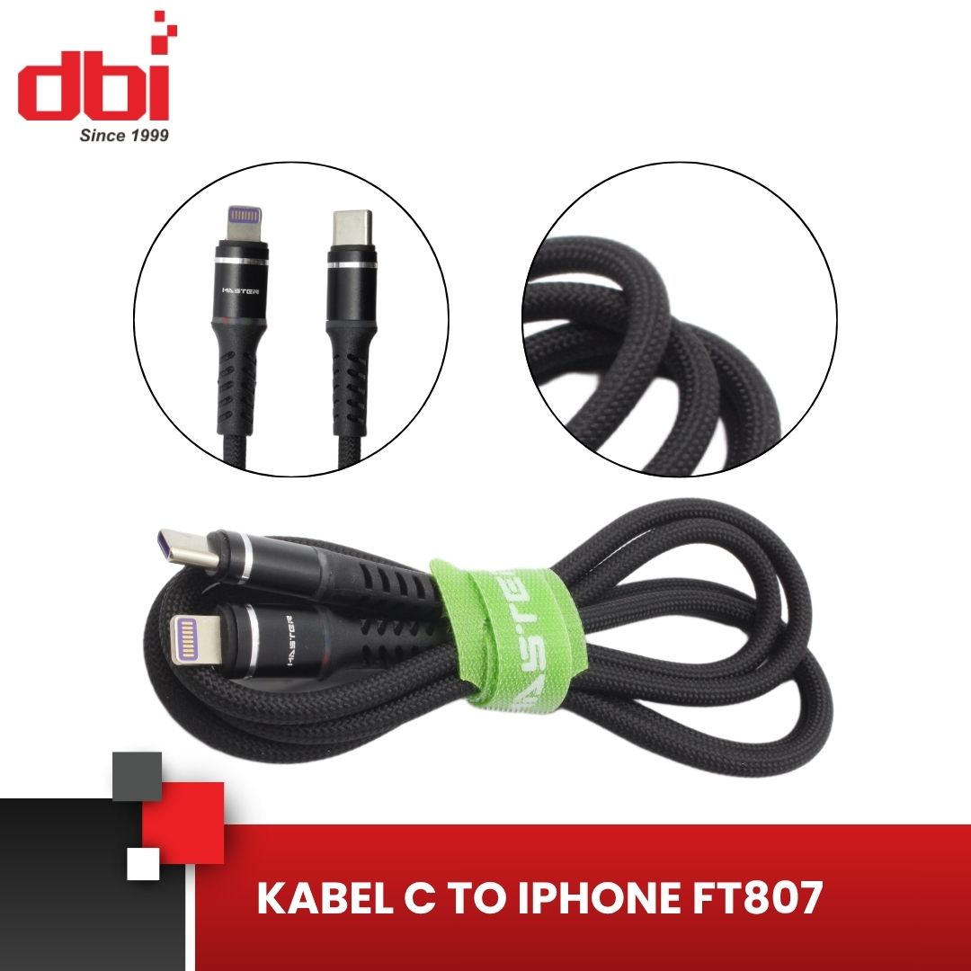 KABEL DATA C - IPHONE LED MASTER FT807 - Gambar 2